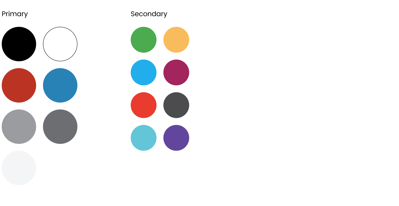 Image of colors used in project